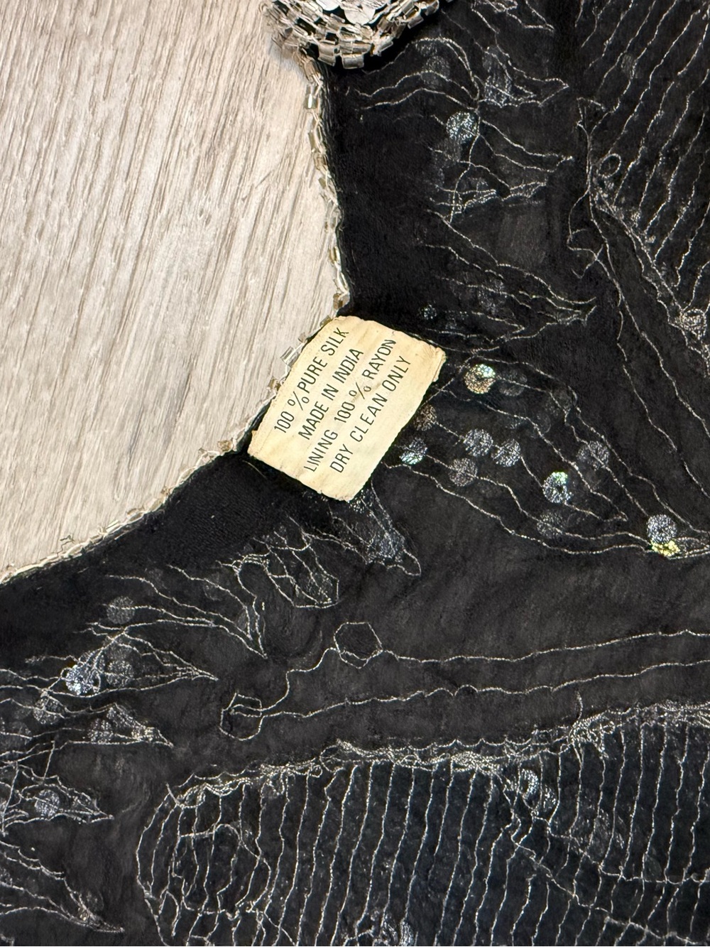 Vintage 80s Sequin Butterfly Embellished Black Women’s shrug scarf - Picture 5 of 6